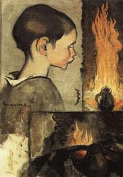 Louis Anquetin Child's Profile and Study for a Still Life oil painting picture